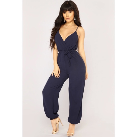 Fashion Nova Pants - Fashion Nova Jogger Jumpsuit Navy NWT Size XS/S